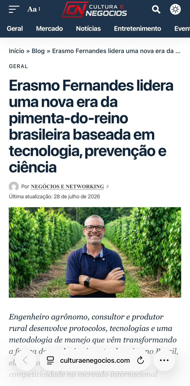 Publicação no veículo Cultura e Negócios